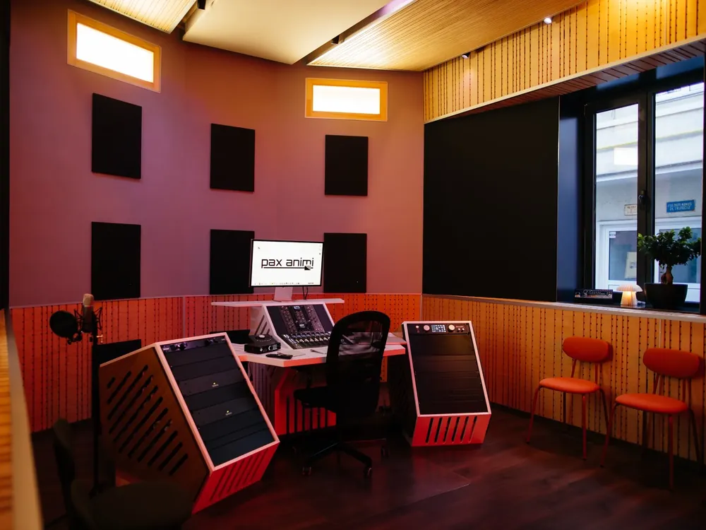 Control room of the Pax Animi Records studio